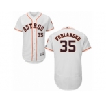 Men Majestic Houston Astros #35 Justin Verlander White Flexbase Authentic Collection MLB Jersey