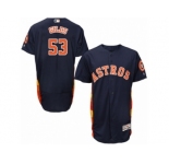Men Majestic Houston Astros #53 Ken Giles Navy Blue Flexbase Authentic Collection MLB Jersey