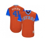 Men's 2017 Little League World Series Astros #41 Brad Peacock Peacock Orange Jersey