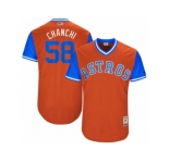 Men's 2017 Little League World Series Astros Francis Martes #58 Chanchi Orange Jersey