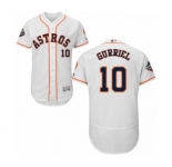 Men's Houston Astros #10 Yuli Gurriel White Home Flex Base Authentic Collection 2019 World Series Bound Baseball Jersey
