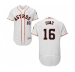 Men's Houston Astros #16 Aledmys Diaz White Home Flex Base Authentic Collection Baseball Jersey