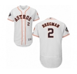 Men's Houston Astros #2 Alex Bregman White Home Flex Base Authentic Collection 2019 World Series Bound Baseball Jersey
