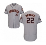 Men's Houston Astros #22 Josh Reddick Grey Road Flex Base Authentic Collection 2019 World Series Bound Baseball Jersey