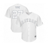 Men's Houston Astros #27 Jose Altuve Tuve Authentic White 2019 Players Weekend Baseball Jersey