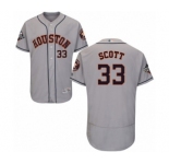 Men's Houston Astros #33 Mike Scott Grey Road Flex Base Authentic Collection 2019 World Series Bound Baseball Jersey