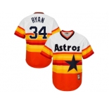Men's Houston Astros #34 Nolan Ryan Majestic Orange Alternate Cool Base Cooperstown Collection Jersey