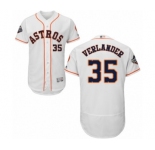 Men's Houston Astros #35 Justin Verlander White Home Flex Base Authentic Collection 2019 World Series Bound Baseball Jersey