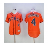 Men's Houston Astros #4 George Springer Majestic Orange Flexbase Authentic Collection Player Jersey