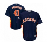 Men's Houston Astros #41 Brad Peacock Replica Navy Blue Alternate Cool Base 2019 World Series Bound Baseball Jersey