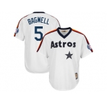 Men's Houston Astros #5 Jeff Bagwell Majestic White Fashion 2017 Hall of Fame Cooperstown Collection Patch Cool Base Jersey