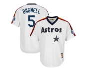 Men's Houston Astros #5 Jeff Bagwell Majestic White Fashion 2017 Hall of Fame Cooperstown Collection Patch Cool Base Jersey