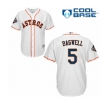 Men's Houston Astros #5 Jeff Bagwell Replica White Home Cool Base 2019 World Series Bound Baseball Jersey