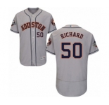 Men's Houston Astros #50 J.R. Richard Grey Road Flex Base Authentic Collection 2019 World Series Bound Baseball Jersey