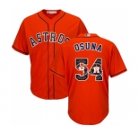 Men's Houston Astros #54 Roberto Osuna Authentic Orange Team Logo Fashion Cool Base Baseball Jersey