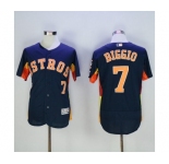 Men's Houston Astros #7 Craig Biggio Majestic Navy Blue Flexbase Authentic Collection Player Jersey