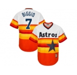Men's Houston Astros #7 Craig Biggio Majestic Orange Alternate Cool Base Cooperstown Collection Jersey