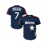 Men's Houston Astros #7 Craig Biggio Mitchell & Ness Navy Cooperstown Mesh Batting Practice Jersey