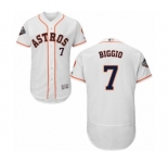 Men's Houston Astros #7 Craig Biggio White Home Flex Base Authentic Collection 2019 World Series Bound Baseball Jersey