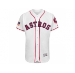 Men's Houston Astros Blank White Stitched 2016 Fashion Stars & Stripes Flex Base Baseball Jersey