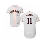 Men's Majestic Houston Astros #11 Evan Gattis White Flexbase Authentic Collection MLB Jersey