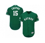 Men's Majestic Houston Astros #15 Jason Castro Green Celtic Flexbase Authentic Collection MLB Jersey