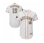Men's Majestic Houston Astros #19 Tyler Clippard White 2018 Gold Program Flex Base Authentic Collection MLB Jersey
