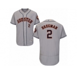 Men's Majestic Houston Astros #2 Alex Bregman Grey Flexbase Authentic Collection MLB Jersey