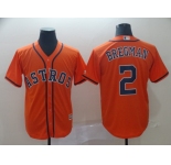 Men's Majestic Houston Astros #2 Alex Bregman Orange Cool Base MLB Jersey