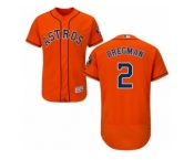 Men's Majestic Houston Astros #2 Alex Bregman Orange Flexbase Authentic Collection MLB Jersey
