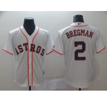 Men's Majestic Houston Astros #2 Alex Bregman White Cool Base MLB Jersey