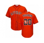 Men's Majestic Houston Astros #20 Preston Tucker Authentic Orange Team Logo Fashion Cool Base MLB Jersey