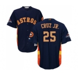 Men's Majestic Houston Astros #25 Jose Cruz Jr. Replica Navy Blue Alternate 2018 Gold Program Cool Base MLB Jersey