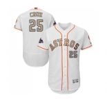 Men's Majestic Houston Astros #25 Jose Cruz Jr. White 2018 Gold Program Flex Base Authentic Collection MLB Jersey