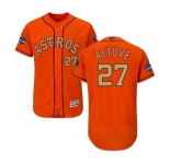 Men's Majestic Houston Astros #27 Jose Altuve Orange Alternate 2018 Gold Program Flex Base Authentic Collection MLB Jersey
