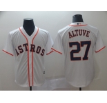Men's Majestic Houston Astros #27 Jose Altuve White Cool Base MLB Jersey
