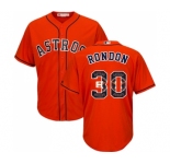 Men's Majestic Houston Astros #30 Hector Rondon Authentic Orange Team Logo Fashion Cool Base MLB Jersey