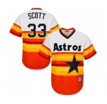 Men's Majestic Houston Astros #33 Mike Scott Authentic Orange Cooperstown MLB Jersey