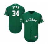 Men's Majestic Houston Astros #34 Nolan Ryan Green Celtic Flexbase Authentic Collection MLB Jersey