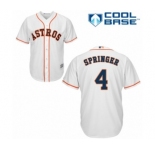 Men's Majestic Houston Astros #4 George Springer Authentic White Home Cool Base MLB Jersey