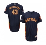 Men's Majestic Houston Astros #43 Lance McCullers Navy Blue Alternate 2018 Gold Program Flex Base Authentic Collection MLB Jersey