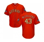 Men's Majestic Houston Astros #43 Lance McCullers Replica Orange Alternate 2018 Gold Program Cool Base MLB Jersey