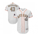 Men's Majestic Houston Astros #43 Lance McCullers White 2018 Gold Program Flex Base Authentic Collection MLB Jersey