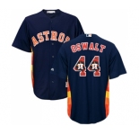 Men's Majestic Houston Astros #44 Roy Oswalt Authentic Navy Blue Team Logo Fashion Cool Base MLB Jersey