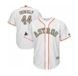 Men's Majestic Houston Astros #44 Roy Oswalt Replica White 2018 Gold Program Cool Base MLB Jersey