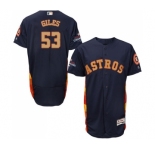 Men's Majestic Houston Astros #53 Ken Giles Navy Blue Alternate 2018 Gold Program Flex Base Authentic Collection MLB Jersey