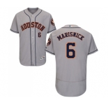 Men's Majestic Houston Astros #6 Jake Marisnick Grey Road Flex Base Authentic Collection MLB Jersey