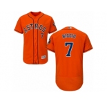 Men's Majestic Houston Astros #7 Craig Biggio Orange Flexbase Authentic Collection MLB Jersey