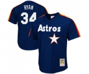 Men's Mitchell and Ness 1988 Houston Astros #34 Nolan Ryan Authentic Navy Blue Throwback MLB Jersey