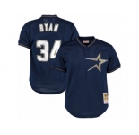 Men's Mitchell and Ness 1997 Houston Astros #34 Nolan Ryan Replica Navy Blue Throwback MLB Jersey